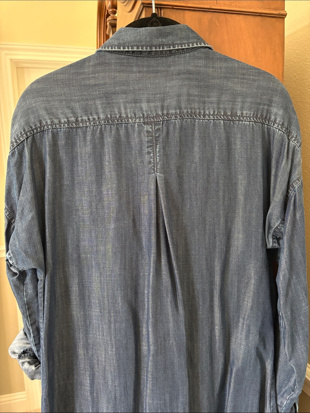 Coldwater Creek Medium Tencel Denim Button-Up Tunic Long or Tab Rollup Sleeves - Picture 10 of 10